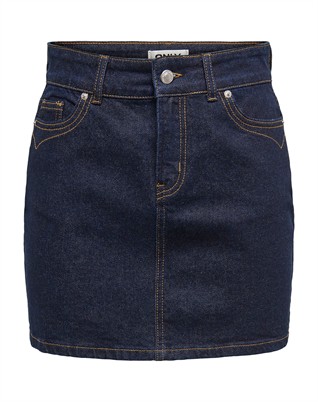 OnlJuicy HW Western Short Nederdel - Dark Blue Denim